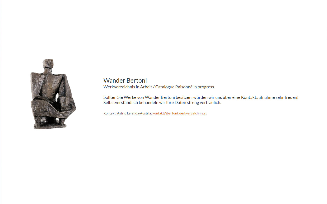 Wander Bertoni - Werkverzeichnis / Catalogue Raisonné